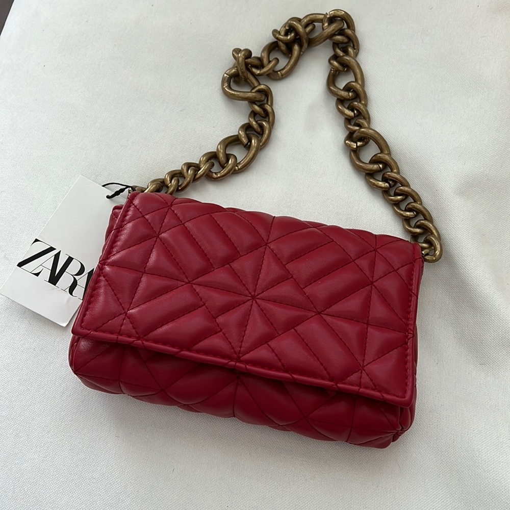 Zara red bag used once - slight chip